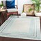 Tiwari Home 5'3" x 7'3" Ethnic Design Aqua Blue and White Rectangular Machine Woven Area Rug